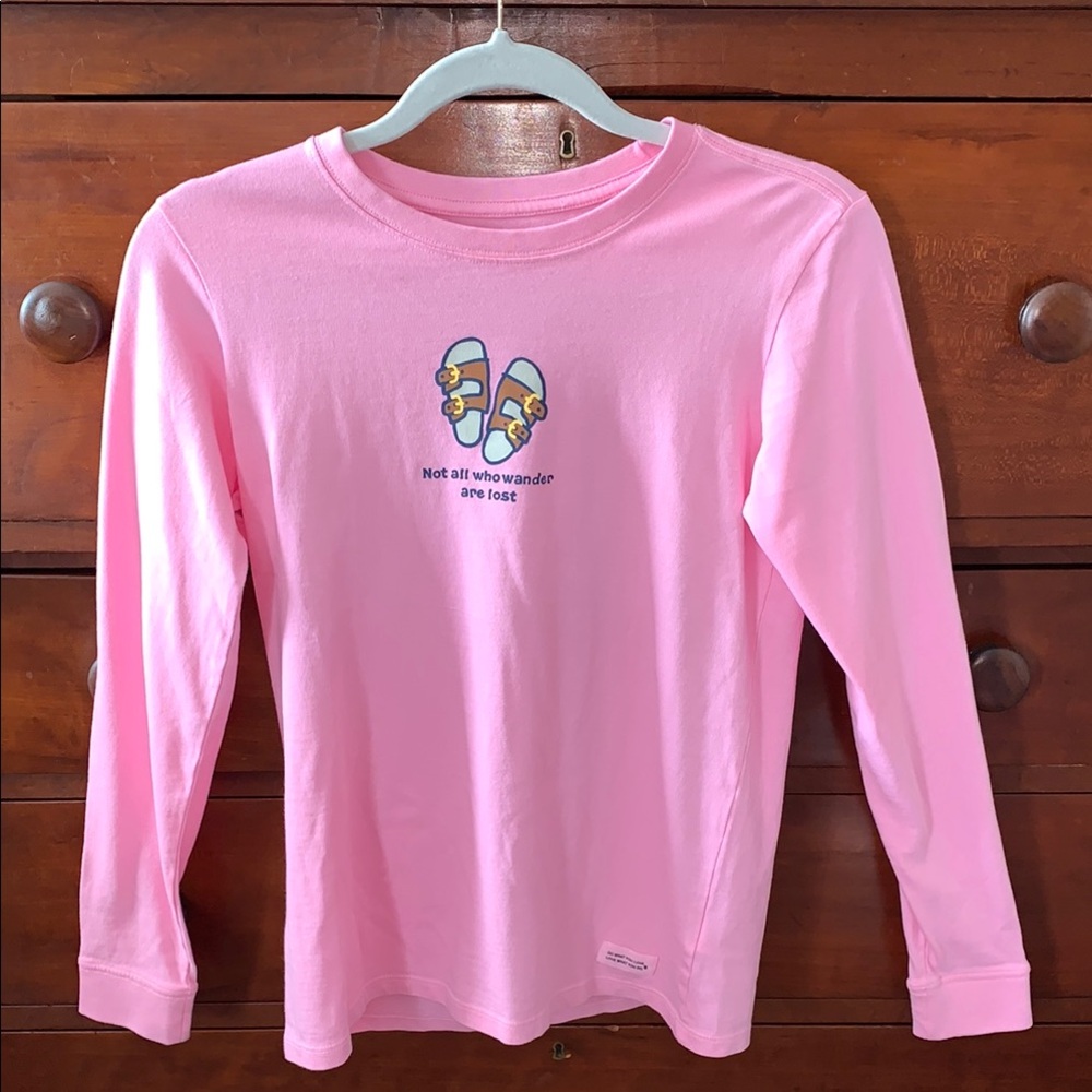 Life Is Good Pink Long Sleeve Tee